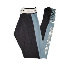 Victoria's Secret PINK Blue Black Leggings with Strappy Ankles Size XS